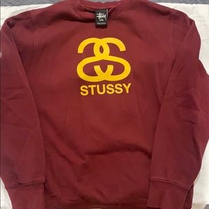 Red Stussy crew neck